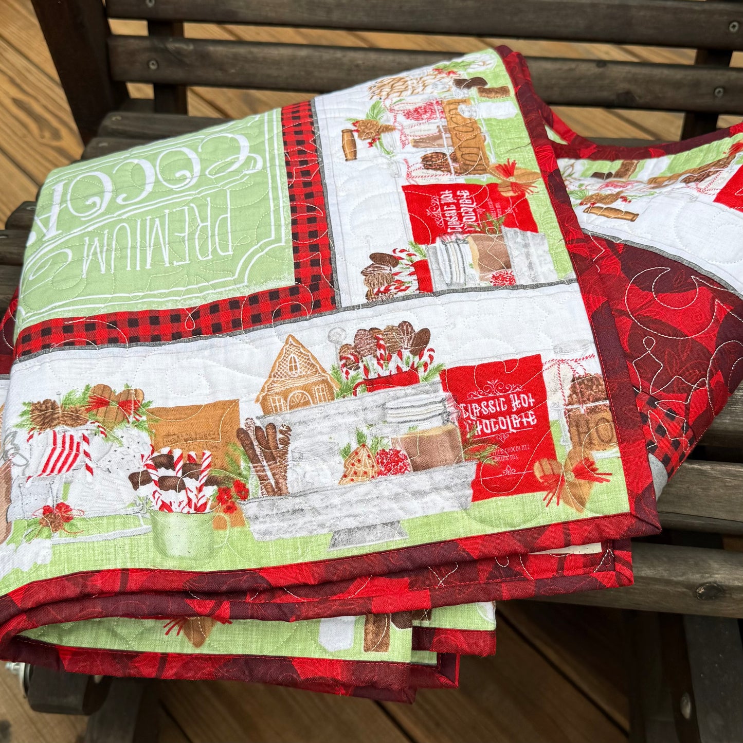 Cuddle Up Cocoa 42" x 59" Handmade Throw Quilt