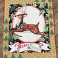 Reindeer Merry Christmas 40" x 51" Handmade Throw Quilt