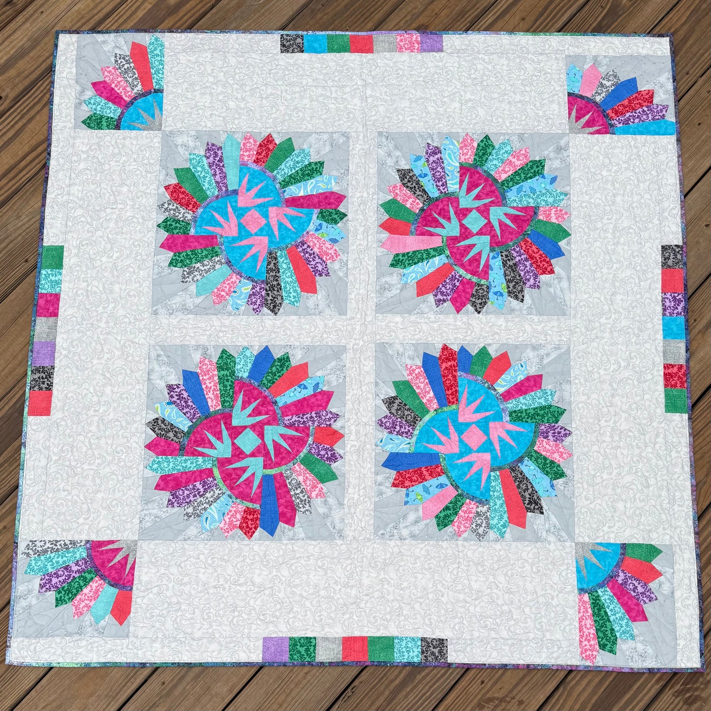Carnival Quilt – 51.5" x 51.5" Handmade Throw Quilt