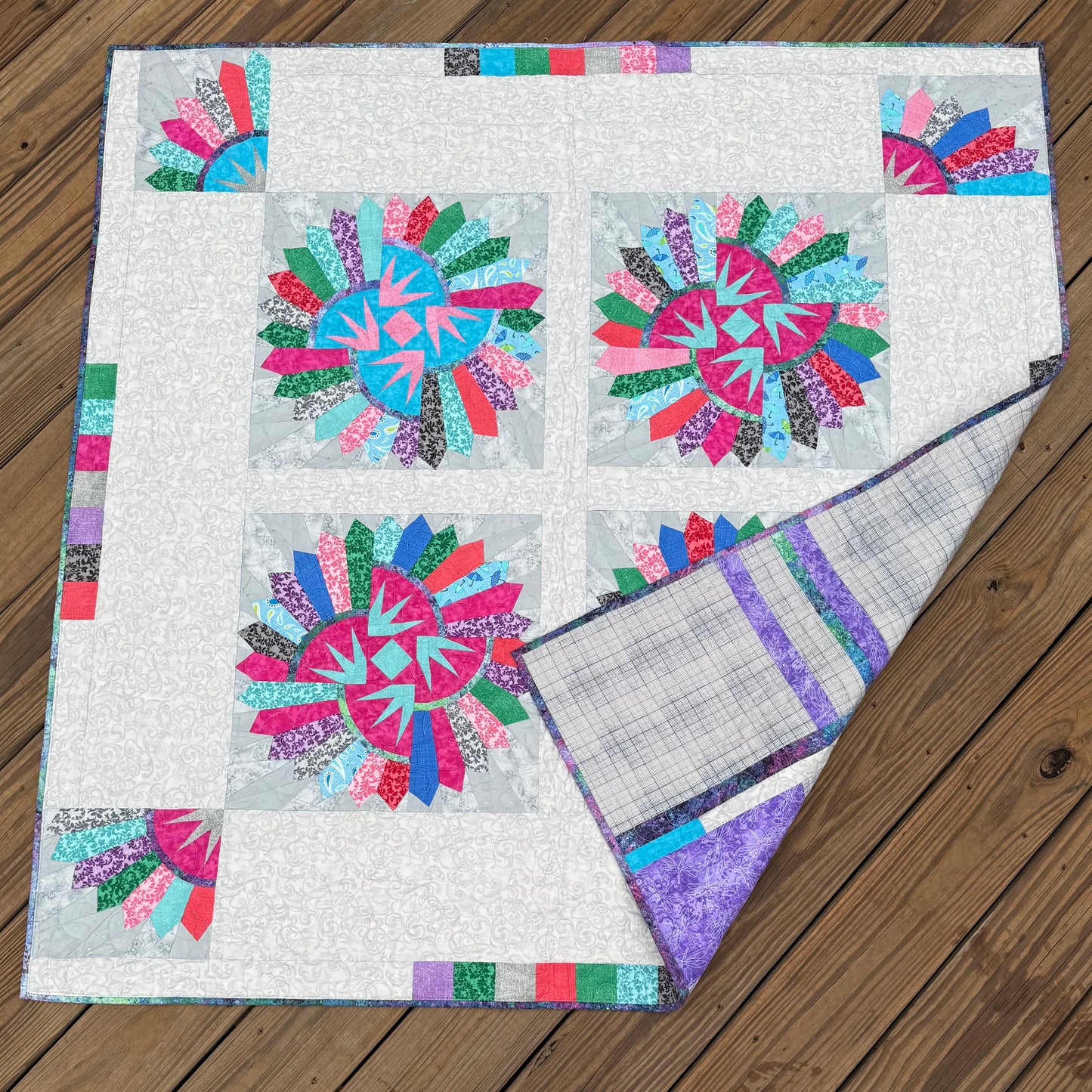 Carnival Quilt – 51.5" x 51.5" Handmade Throw Quilt