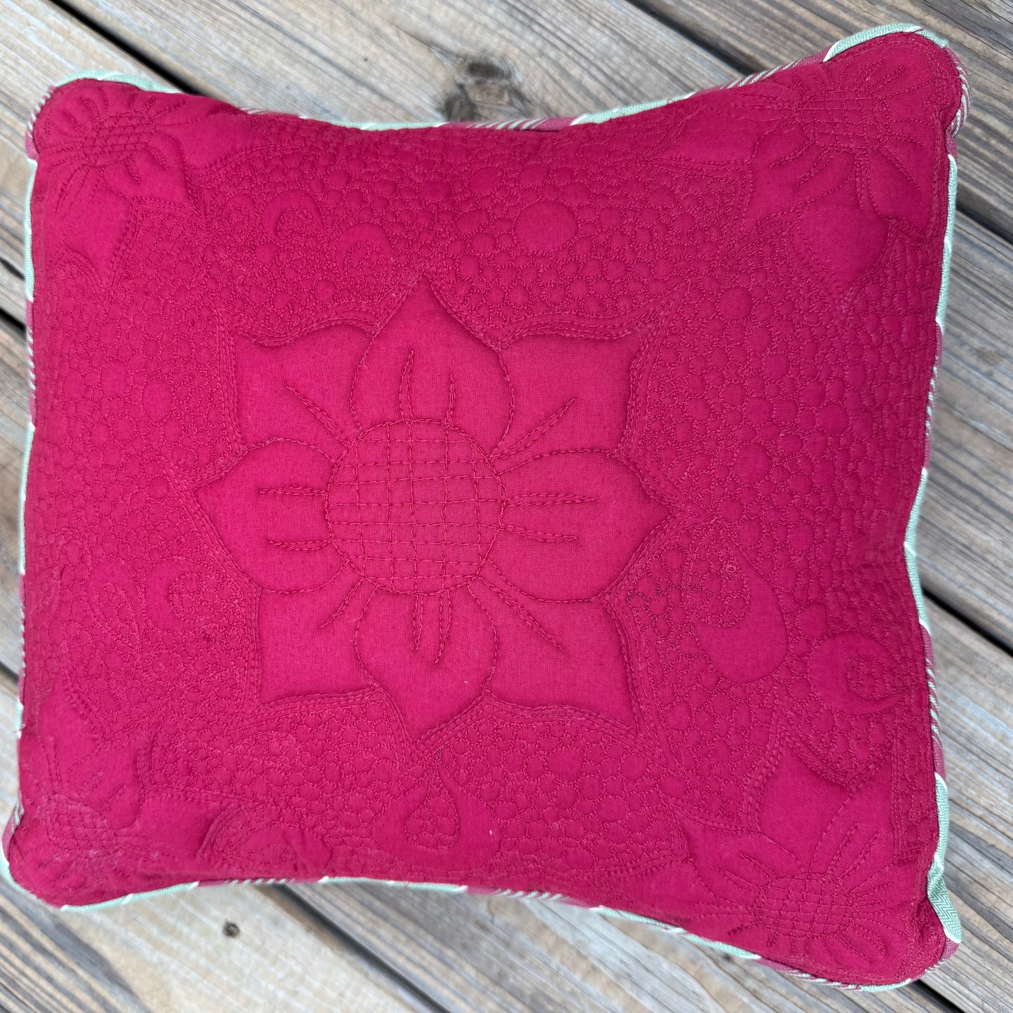 Sunflower Whispers 14.5" x 14.5" - Handmade Decorative Quilted Pillow