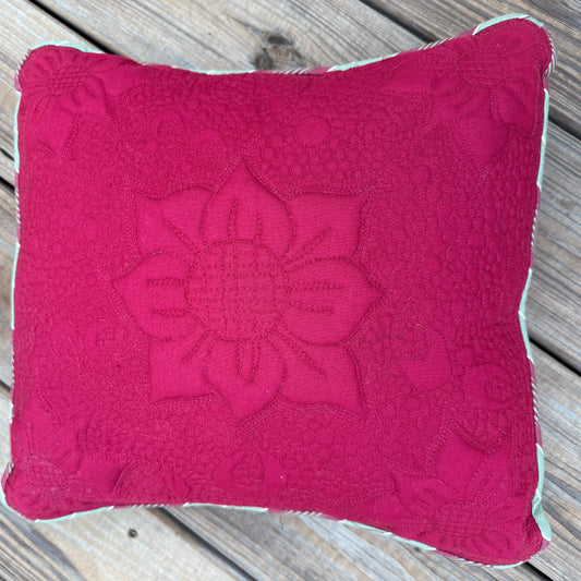 Sunflower Whispers 14.5" x 14.5" - Handmade Decorative Quilted Pillow