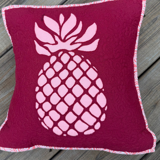 Pineapple Bliss 14.5" x 14.5" - Handmade Decorative Quilted Pillow