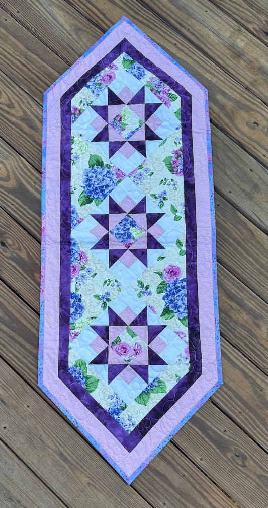 Bread and Butter Hydrangea Bloom 18.5" x 51.5" Handmade Table Runner