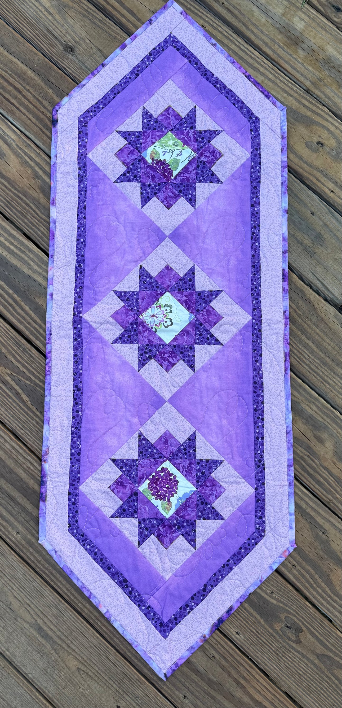 Bread and Butter Purple Twilight 18.5" x 51.5"  Handmade Table Runner
