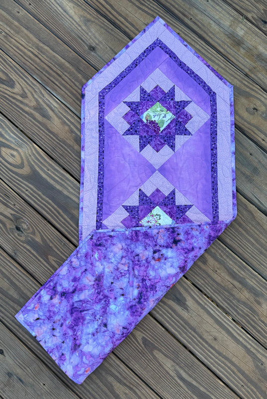 Bread and Butter Purple Twilight 18.5" x 51.5"  Handmade Table Runner