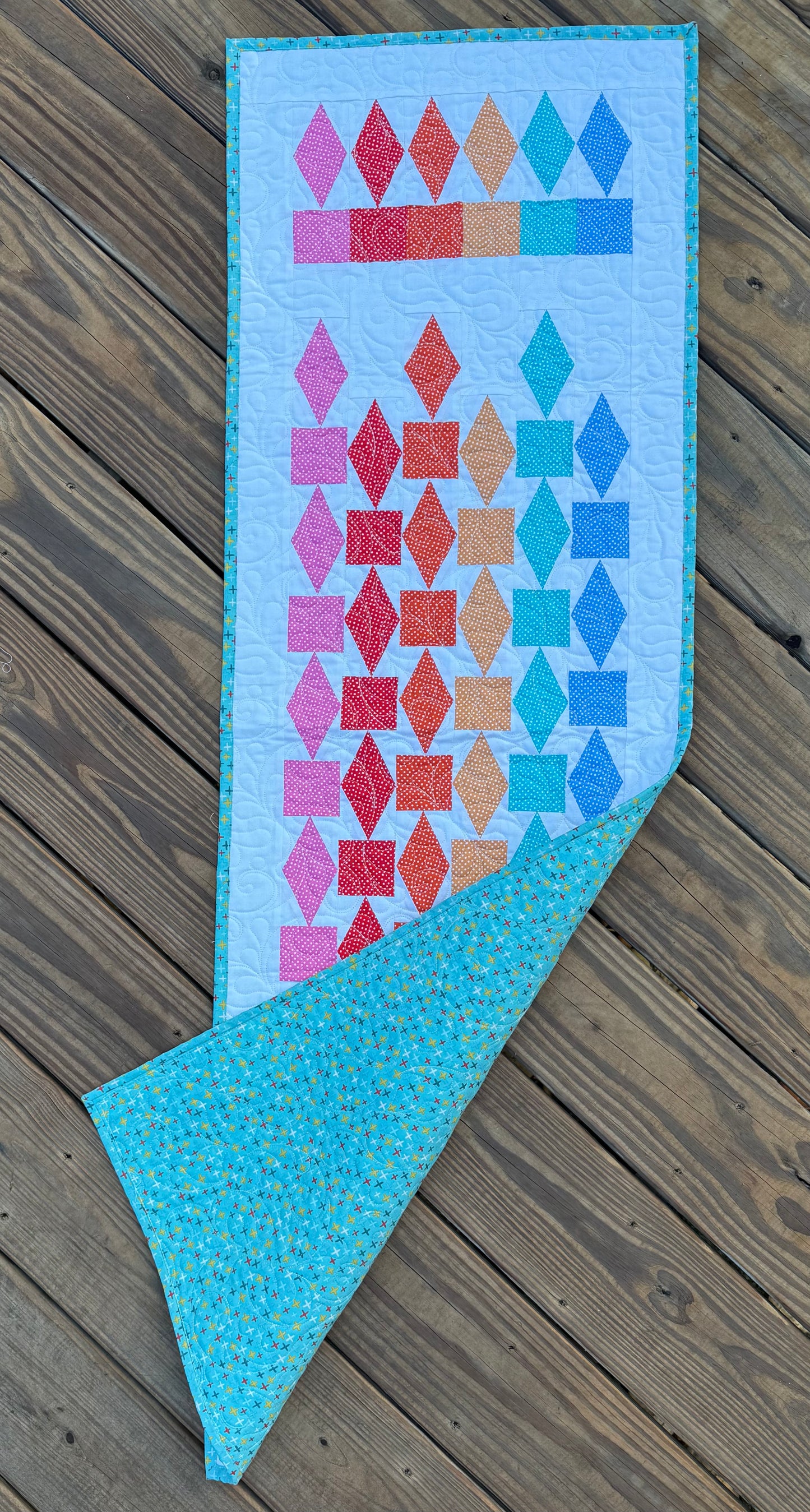 Refraction Table Runner – 16" x 51" Handmade Quilted Table Runner