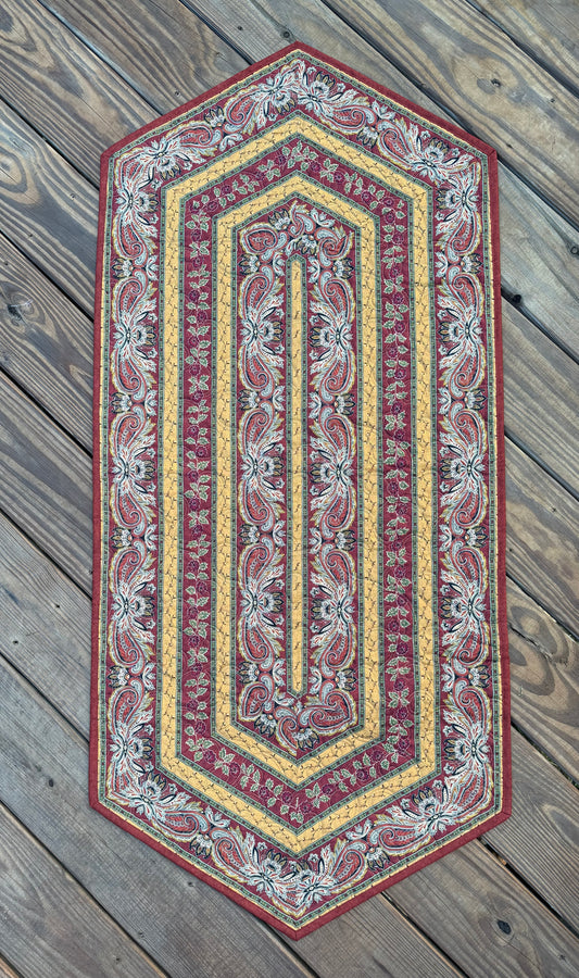 Autumn Border Vine 23" x 51" Handmade Quilted Table Runner