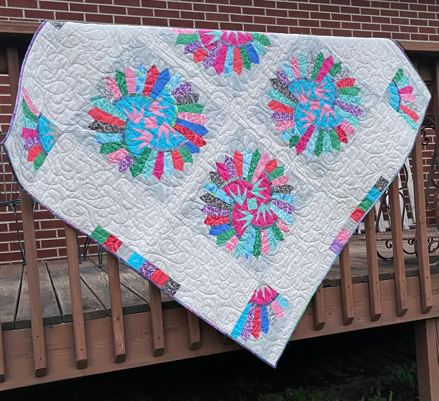 Carnival Quilt – 51.5" x 51.5" Handmade Throw Quilt