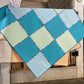 Picnic Quilt – Blue & Green 50" x 50" Handmade Quilt