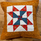 Seeing stars: Red and Blue pillow – colorful textile design
