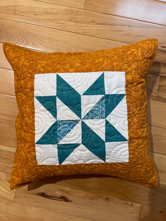 Seeing stars: Turquoise and Blue pillow