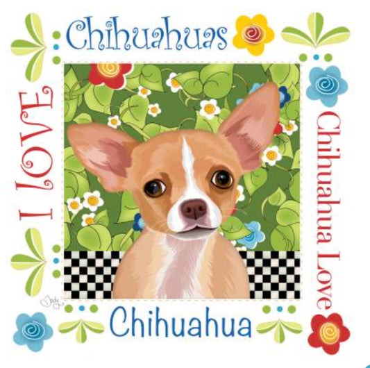 Fabric Art Panel 6in Chihuahua, Jody Houghton Designs