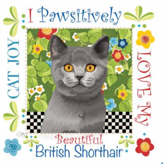 Fabric Art Panel 6in B.Shorthair Cat, Jody Houghton Designs