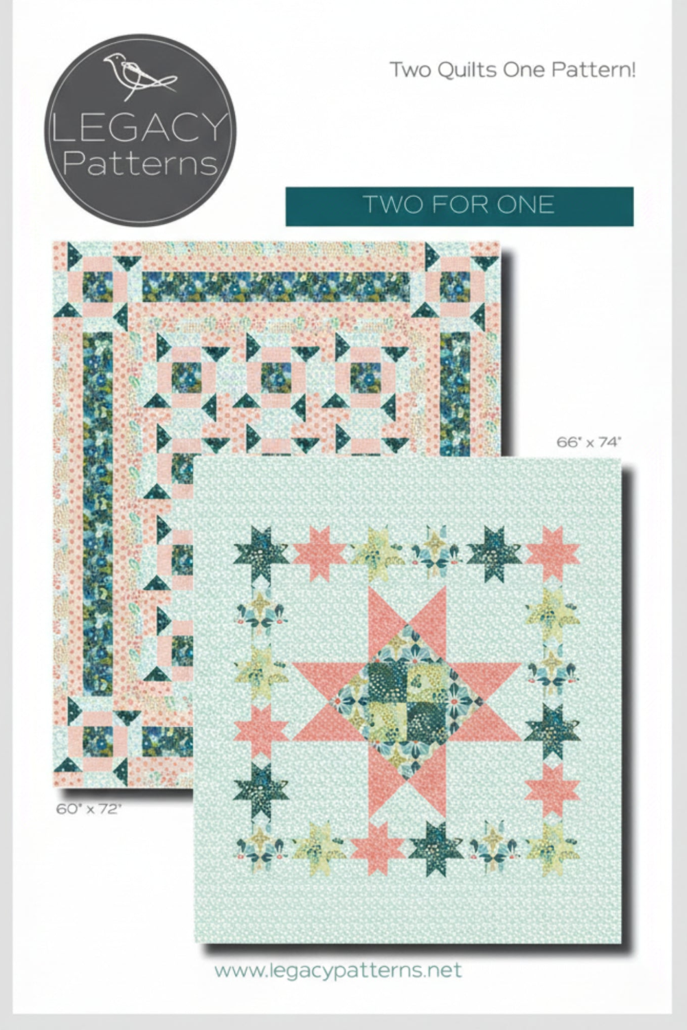 Legacy Patterns quilt pattern with two designs on a white background