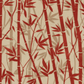 RClose-up of red bamboo pattern on 100% cotton quilting fabric showing intricate botanical detail and texture
