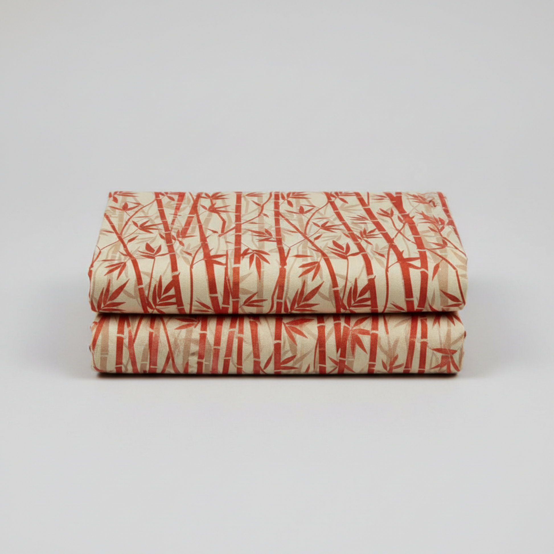 Oriental Gardens Red Bamboo quilting cotton featuring graceful bamboo stalks in rich crimson tones. 3 yard cut