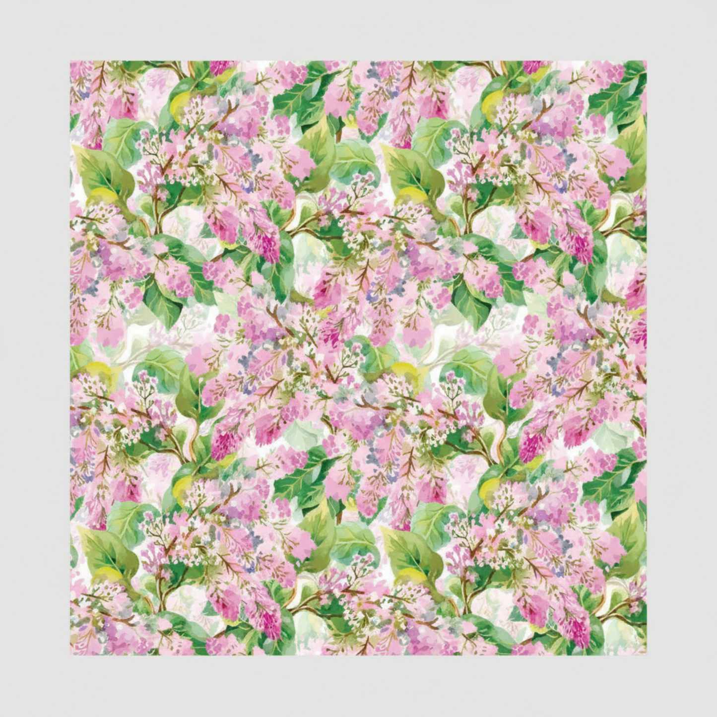 Decoupage Lilac Pink quilting cotton fabric – full pattern view showing repeating floral design