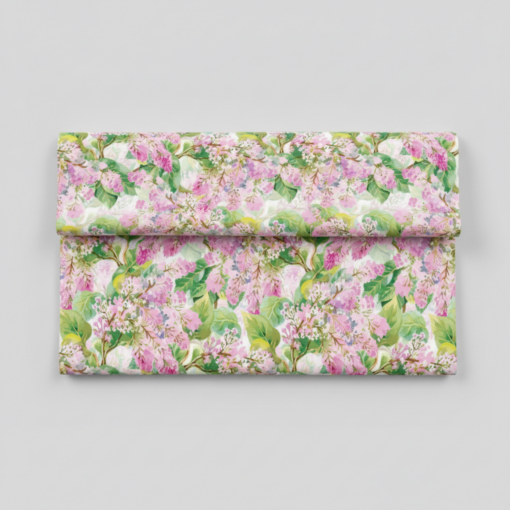Decoupage Lilac Pink quilting cotton fabric by Jason Yenter – 3 yard cut with painterly pink floral design on folded fabric