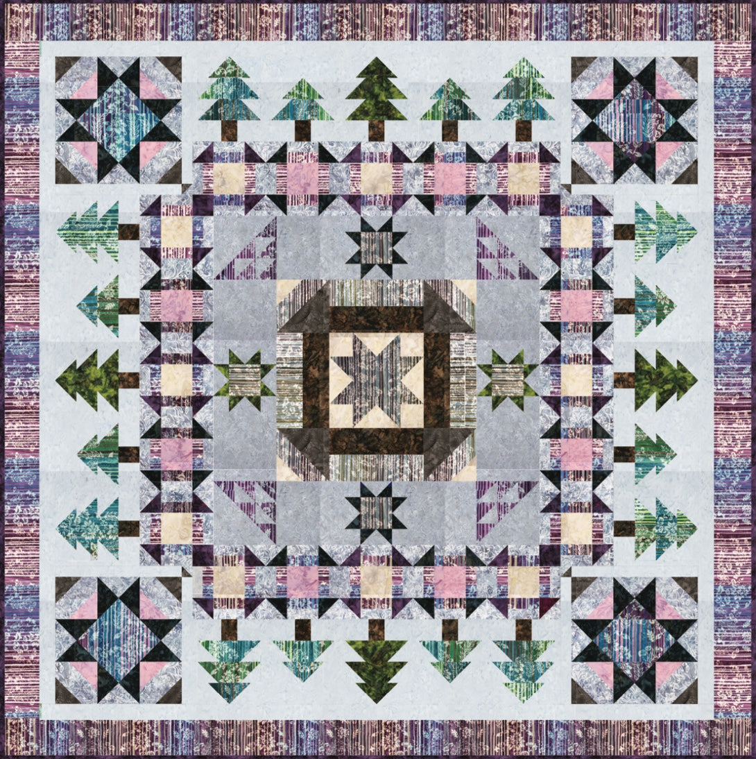 A Walk in the Woods Block of the Month Quilt Kit (Pattern + Fabrics) – quilt kit – colorful textile design
