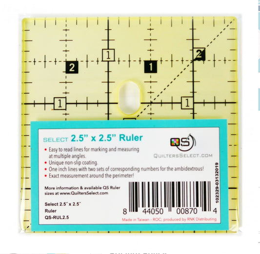 Non-Slip Ruler 2-1/2in x 2-1/2in by Quilter's Select