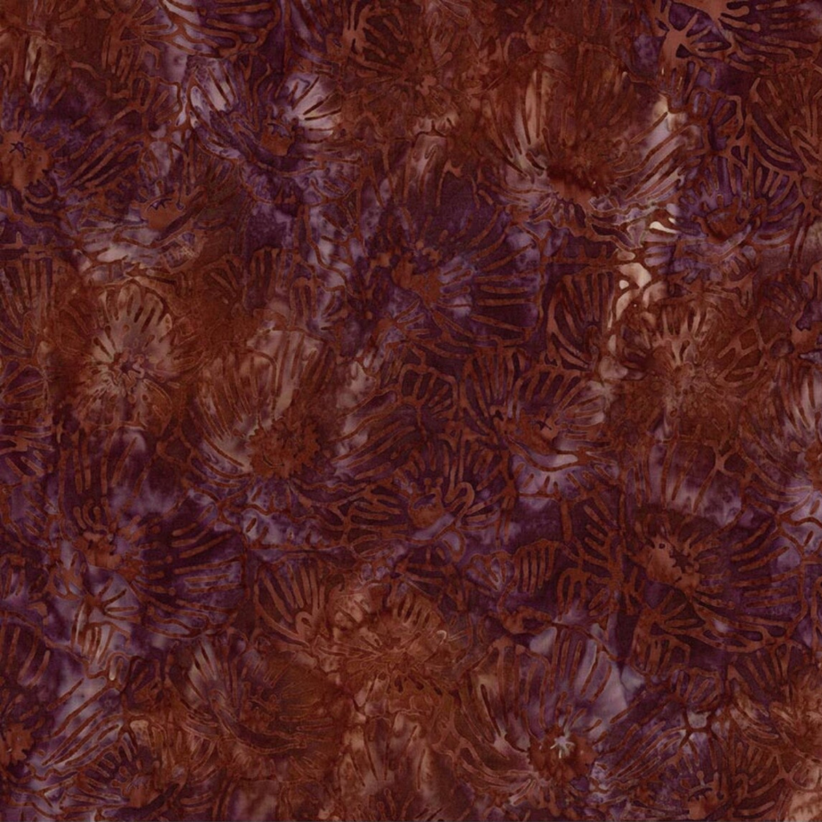 Poppy Seeds Raisin Fabric by Riley Blake Designs, with spiky botanical motifs in rust-brown, plum, and soft lavender.
