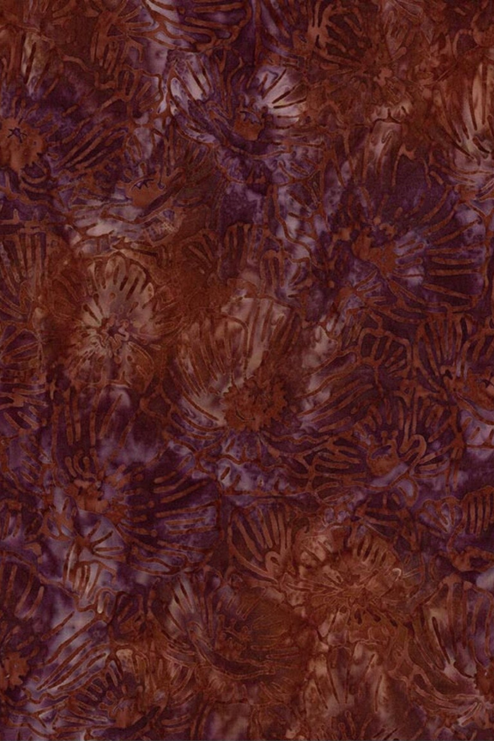Poppy Seeds Raisin Fabric by Riley Blake Designs, showing spiky botanical motifs in rust-brown, plum, and soft lavender.