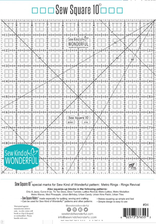 Sew Square 10 Ruler