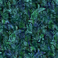 Halcyon II Blue Ferns allover fern and botanical foliage pattern, deep teal, green, and blue on navy quilting cotton by Jason Yenter for In The Beginning Fabrics
