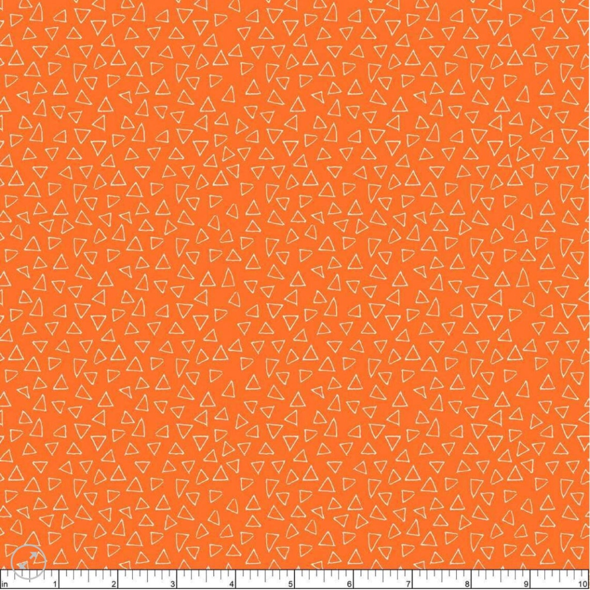 Safari Fun – Floating Triangles – Orange – fabric – colorful textile design