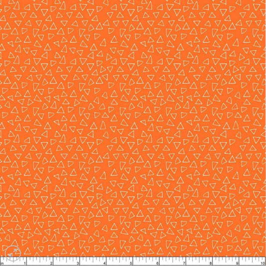 Safari Fun – Floating Triangles – Orange – fabric – colorful textile design
