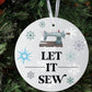 Let It Sew Metal Ornament – ornament – colorful textile design