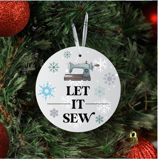 Let It Sew Metal Ornament