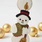 Snowman Candle Ornament – pattern – colorful textile design