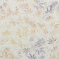 Expressions Batiks Breathe Flaxen by Riley Blake Designs – Pinterest scale reference showing full pattern repeat of swirling vine, feathery leaf sprigs, and dotted circles in warm gold, tan, and lavender-grey on cream ground, Riley Blake ruler at bottom