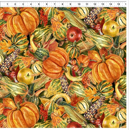Autumn Celebration Multi Vegetables – fabric – colorful textile design