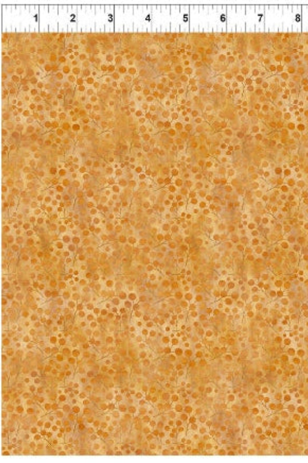Repeating golden vine and berry pattern on Autumn Celebration Gold Berries quilting cotton.