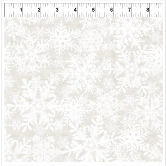 NYSNO (New Snow) - White Snowflakes – fabric – colorful textile design