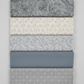 Expressions Batiks Hand-Dyed Charcoal – Pinterest coordination stack with 5 complementary fabrics arranged vertically on light grey background
