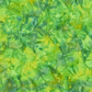 Expressions Batiks Hand-Dyes Shamrock fabric by Riley Blake Designs – bright electric lime-green hand-dyed batik with lively chartreuse yellow and soft teal-blue organic mottled overlays, a fresh high-energy tonal blender perfect for nature-inspired, scrappy, and jewel-tone quilts, 100% cotton batik