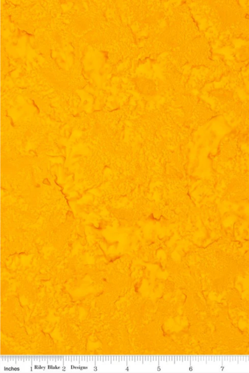 Expressions Batiks Hand-Dyed Curry quilting cotton with ruler showing scale of pattern repeat – Pinterest scale reference