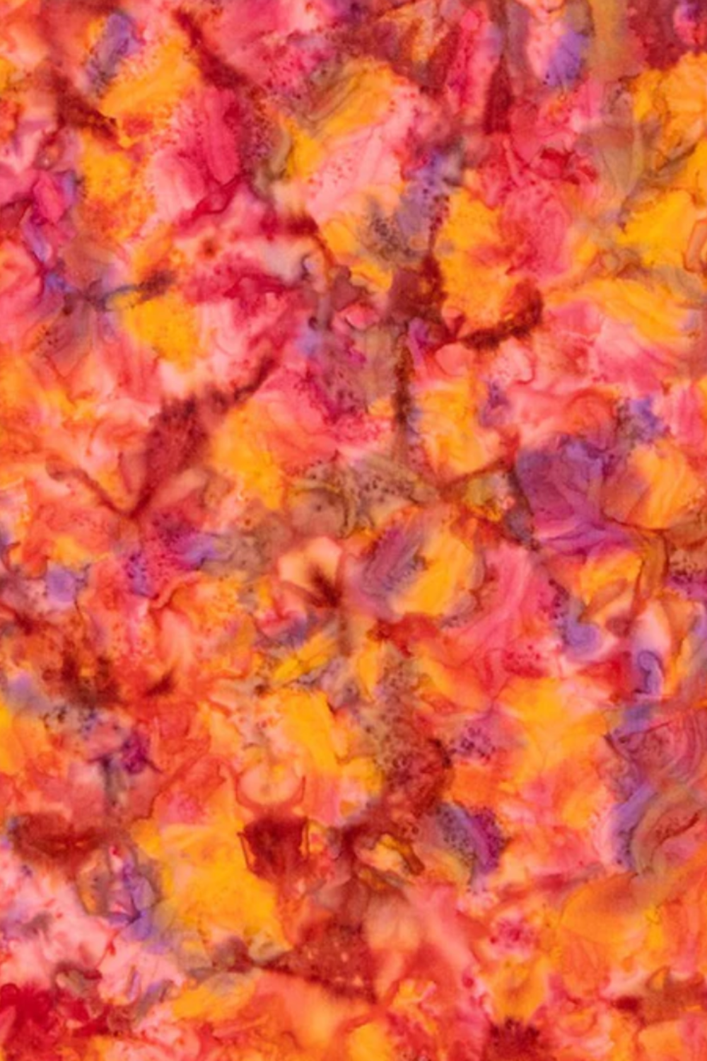 Expressions Batiks Hand-Dyes Bouquet fabric by Riley Blake Designs – vibrant multicolor hand-dyed batik with warm golden orange base and bold splashes of hot pink, magenta, crimson red, soft lavender, and peachy blush, a stunning focal blender perfect for floral, scrappy, and jewel-tone quilts, 100% cotton batik, available at IraRobi Quilts