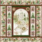 Winter Solstice II Green Snowflakes Metallic – fabric – colorful textile design