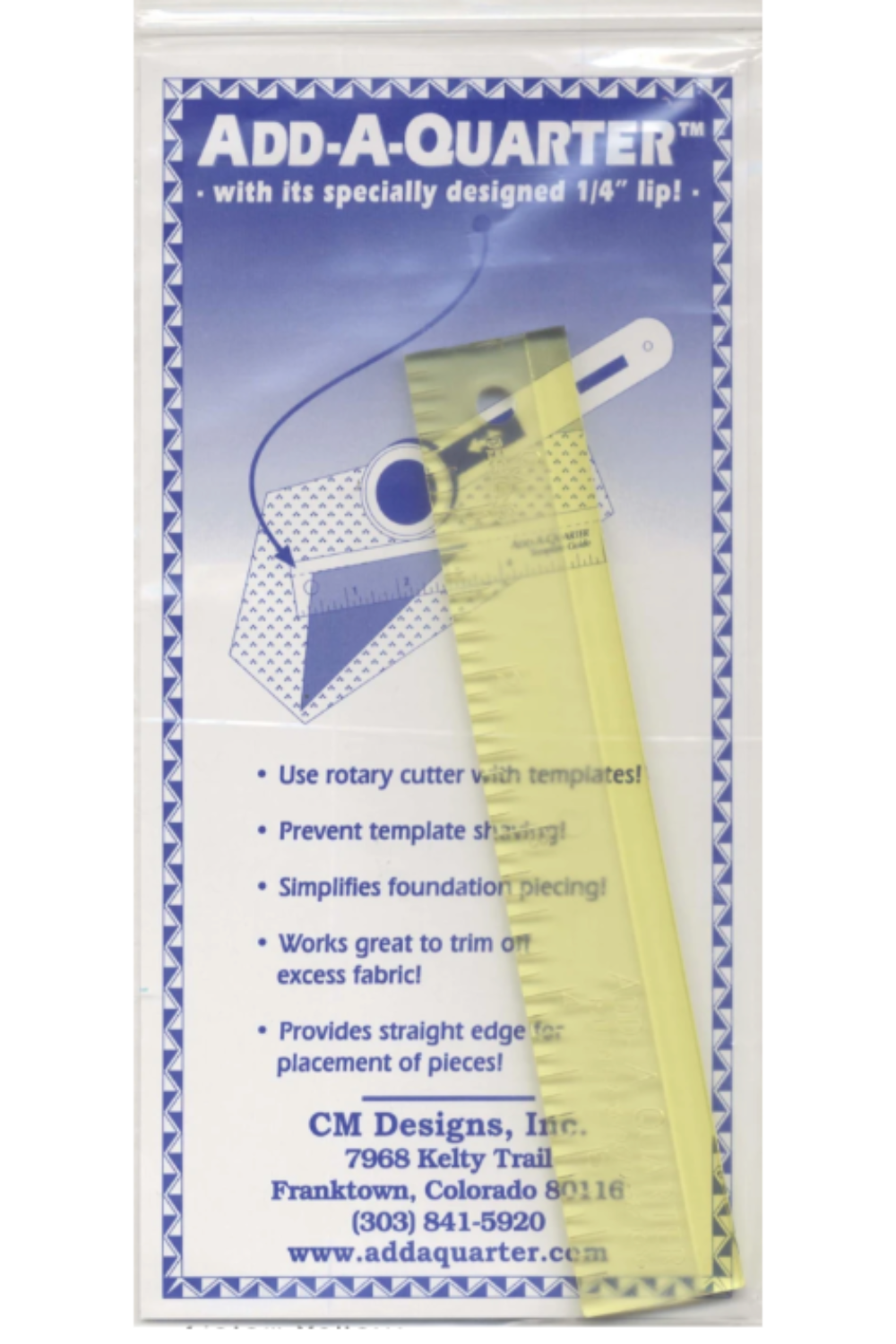 Add-A-Quarter Ruler 1in x 6in by CM Designs