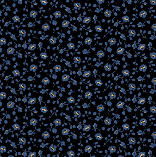 Vintage Charm by Judie Rothermel Collection - Blue Flower Patch - 3/4 yard cut – fabric – floral pattern