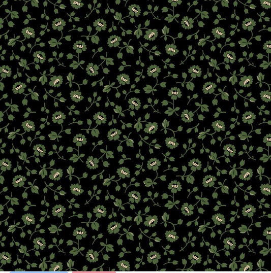 Vintage Charm by Judie Rothermel Collection - Green Flower Patch - 2-yard cut