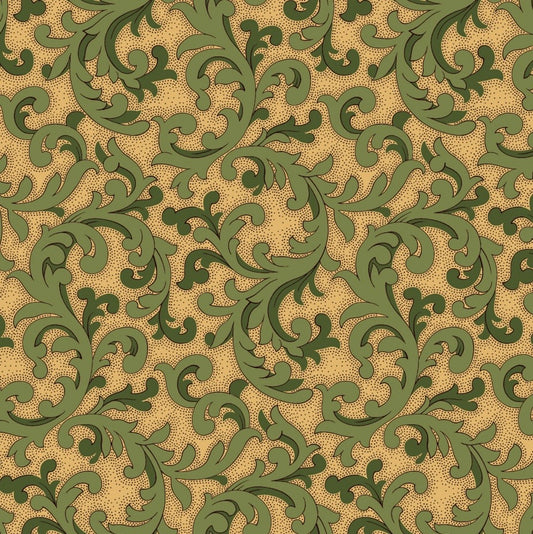 Vintage Charm by Judie Rothermel Collection - Green Twister – fabric – colorful textile design