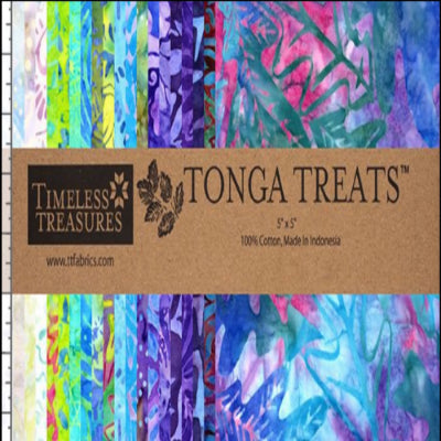 Tonga Batik Dreamer by Timeless Treasures, Charm Pack 5" x 5", 42pcs – 5" square – colorful textile design