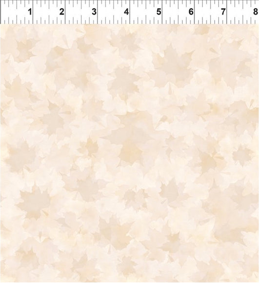 Reflections of Autumn II Shadow Maple Leaf Cream – fabric – colorful textile design