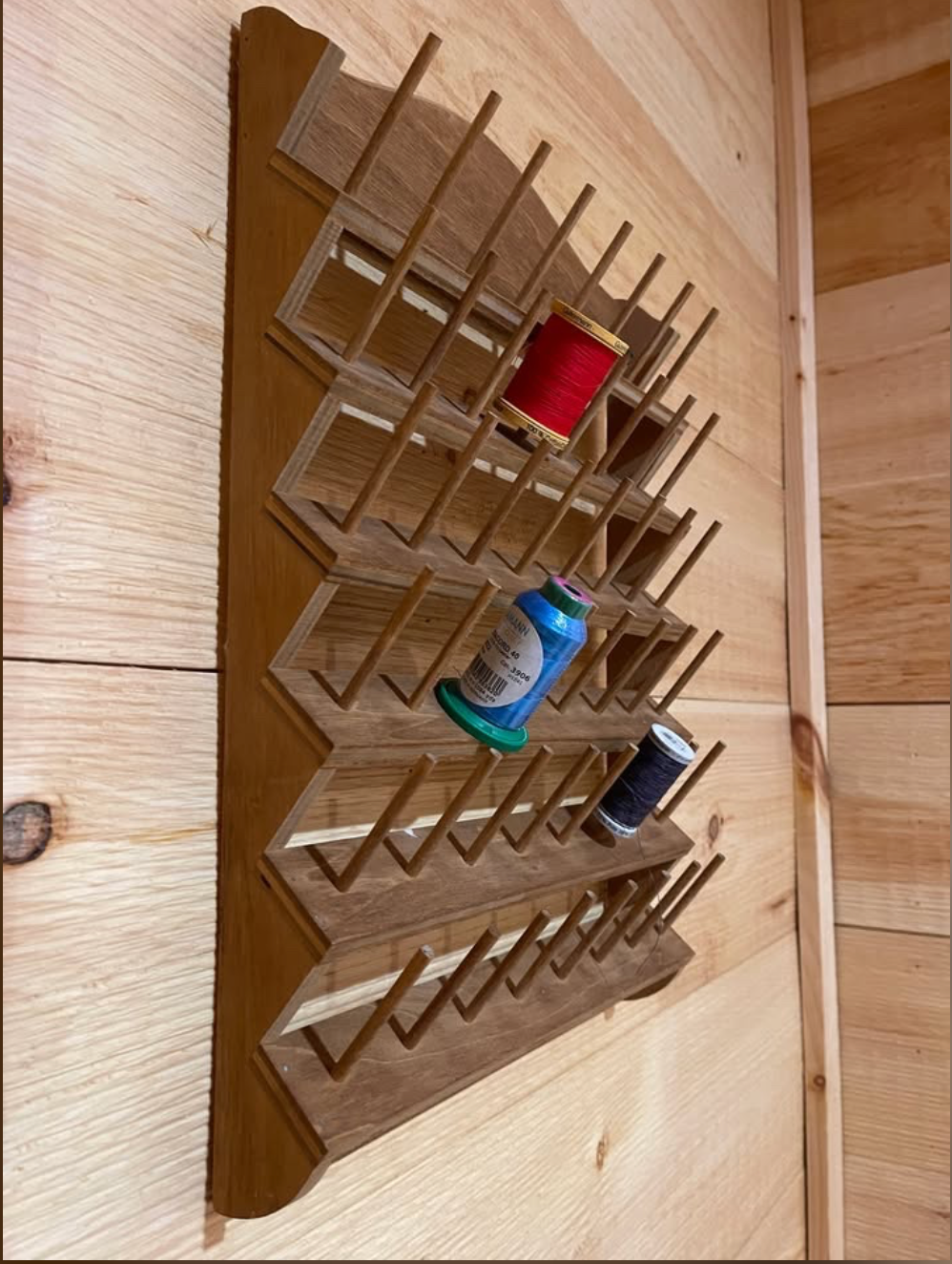 Wooden Thread Spool and Bobbin Orginizer